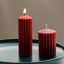 1 pieza creativo cilindro de rayas Molde de silicona para aromaterapia Vela haciendo , grueso dentado Top Molde de vela - Blanco - Ver 8