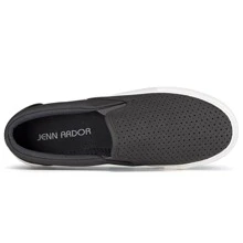 JENN ARDOR Women's Slip On Sneakers Fashion Flats Comfortable Casual Walking Shoes - 黑色 - 查看 5