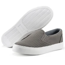 JENN ARDOR Women's Slip On Sneakers Fashion Flats Comfortable Casual Walking Shoes - 灰色 - 查看 4