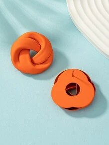 1 par Pendientes geométricos de accesorio esmalte - Naranja - Ver 5