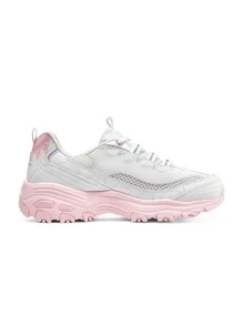 Skechers Women's Sports Shoes Mesh Breathable Wear-Resistant Outdoor Running Shoes, Commuter Campus Running Shoes Contrast Color White Powder 896192-WPK