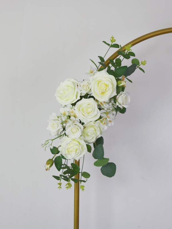 Arco de Flor Artificial de Rosa Branca, Decorações de Casamento em Estilo Rústico, Entrada da Cerimônia, Suprimentos para Festa, Dia dos Namorados, Presente