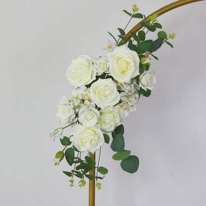 White Rose Artificial Flower Arch,Rustic Style Wedding Decorations, Ceremony Entrance Gate, Party Supplies, Valentine Day, Gift Gifts Birthday Graduation