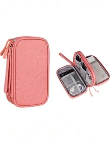 電子收納包，防水旅行收納包，便攜式旅行U盤硬碟耳機收納包，多功能電子配件收納包 - 粉色 - 查看 3