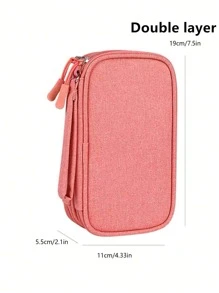 電子收納包，防水旅行收納包，便攜式旅行U盤硬碟耳機收納包，多功能電子配件收納包 - 粉色 - 查看 4