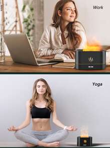 REUP 1pc ABS Portable Colorful Night Light Humidifier Car Aroma Diffuser - Black - View 6