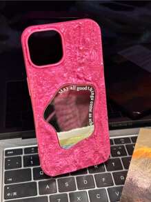 Crinkle Rock Texture Geometric Pattern Phone Case Compatible With IPhone 17, 17 Pro Max, 16, Pro, 15 Plus, 14 Pro Max, 13, 12, 11 - Hot Pink - View 3