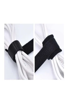 Nylon Back To Back Hook And Loop Strapping Tape For Cable And Wire Management - Self-Adhesive T-Type Tie Cord Organizer And Hook And Loop - Multicolor - View 3