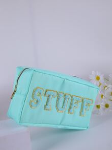 4件套简约大容量毛巾刺绣字母PU刺绣字母化妆包洗漱包 - 彩色 - 查看 6