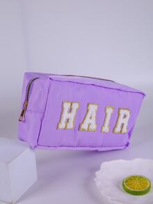 4件套简约大容量毛巾刺绣字母PU刺绣字母化妆包洗漱包 - 彩色 - 查看 8