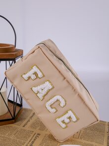 4件套简约大容量毛巾刺绣字母PU刺绣字母化妆包洗漱包 - 彩色 - 查看 9