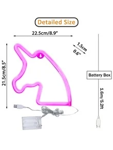 LED Neon Signs, Neon Lights Battery or USB Powered Table Wall Lights for Night Light Girl's Gift Birthday Bar Hawaii Party Decor - Pink - View 6