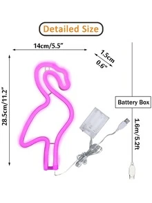 LED Neon Signs, Neon Lights Battery or USB Powered Table Wall Lights for Night Light Girl's Gift Birthday Bar Hawaii Party Decor - Pink - View 7
