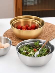 1pc, Stainless Steel Mixing Bowl, Kitchen Gadgets, Kitchen Stuff, Kitchen Accessories, Home Kitchen Items - Silver - View 6