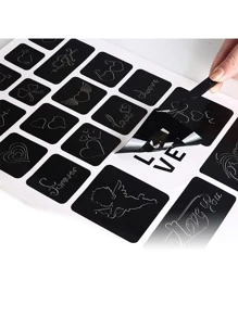 geco Etiqueta engomada del tatuaje temporal Plantilla - Blanco - Ver 2