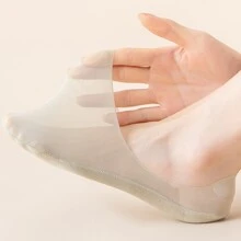 5 Pairs/Set Women's Plain Mesh Anti-Slip Invisible Short Socks - Multicolor - View 3