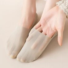 5 Pairs/Set Women's Plain Mesh Anti-Slip Invisible Short Socks - Multicolor - View 4