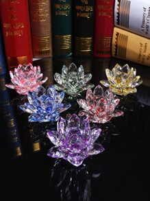 1入組粉色水晶蓮花裝飾件 - 粉色 - 查看 3