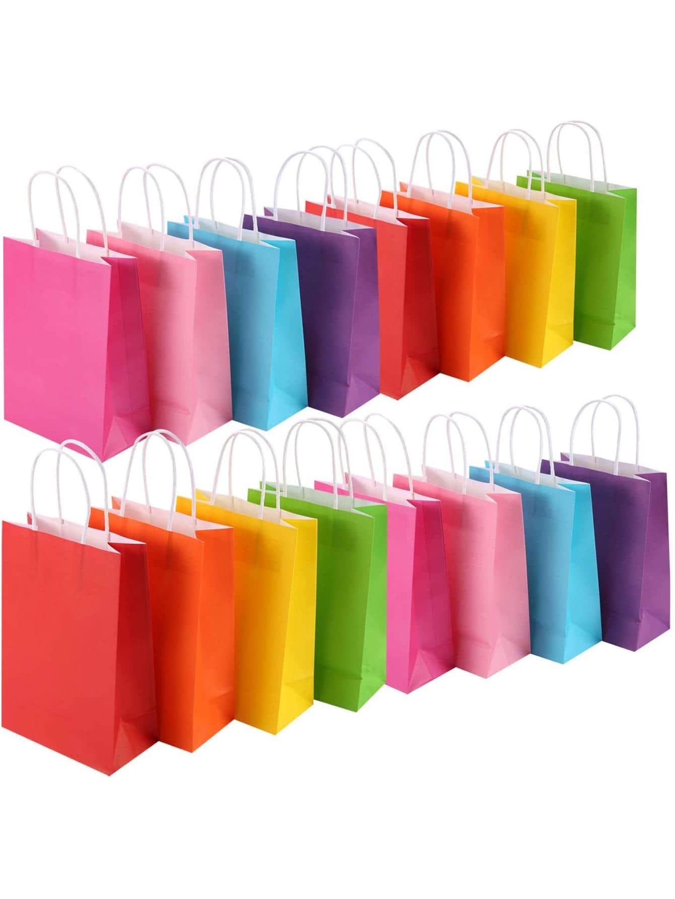 8 Pieces Gift Bags, 8 Colors Kraft Paper Party Favor Bags Bulk, Goodie