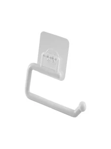 1pc No Nail Kitchen Paper Towel Holder Roll Paper Rack Plastic Wrap Storage Rack Toilet Paper Hanger Cleaning Cloth Support - White - View 2