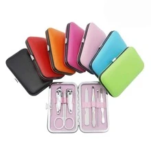 7pcs Candy-colored Manicure Set, Include Nail Clippers, Cuticle Clippers, Nail Files, Tweezers, Etc. - Baby Pink - View 1