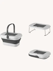 1 Ngoài Trời Gấp Dã Ngoại Rổ Cắm Trại Dụng Cụ Lưu Trữ Bàn Mini 16L Di Động Giỏ Đựng Đồ - Xám - Xem 6