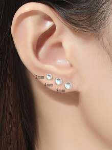 Stylever 1pair Moonstone Personality Screw Earrings For Women s925 Sterling Silver Exquisite Small Stud Earrings Fine Jewelry For Girls Daily Life Decor