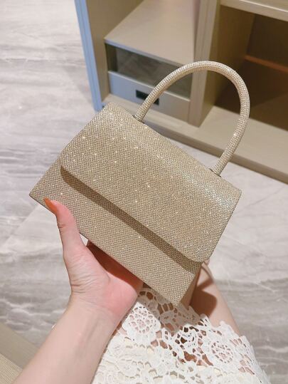 閃光亮片,閃閃發光,優雅精致的小閃片折疊方形袋手提包,派對晚宴包,派對女孩,女人,非常適合派對,婚禮,舞會,晚宴/宴會,是女性的最佳禮物