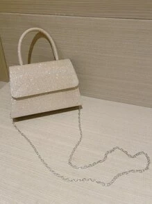 閃光亮片,閃閃發光,優雅精致的小閃片折疊方形袋手提包,派對晚宴包,派對女孩,女人,非常適合派對,婚禮,舞會,晚宴/宴會,是女性的最佳禮物