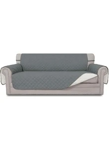 1pc Waterproof Plaid Sofa Cushion Cover For Dogs, Furniture Protector - Grey - View 4