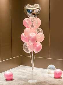 Heart Balloon Set, Indoor&Outdoor Party Decor, Birthday Party Celebration Atmosphere Prop, Excluding Bracket - Pink - View 2
