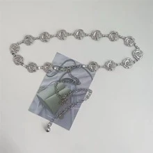 Flower Decor Chain Belt - Silver - View 6