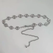 Flower Decor Chain Belt - Silver - View 5