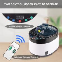 4 Liters Sauna Steamer, Portable Steam Generator with Remote Control, Stainless Steel Pot, Spa Machine with Timer Display for Body Detox (US Plug, Black) - trắng - Xem 2