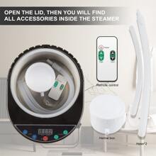 4 Liters Sauna Steamer, Portable Steam Generator with Remote Control, Stainless Steel Pot, Spa Machine with Timer Display for Body Detox (US Plug, Black) - trắng - Xem 5