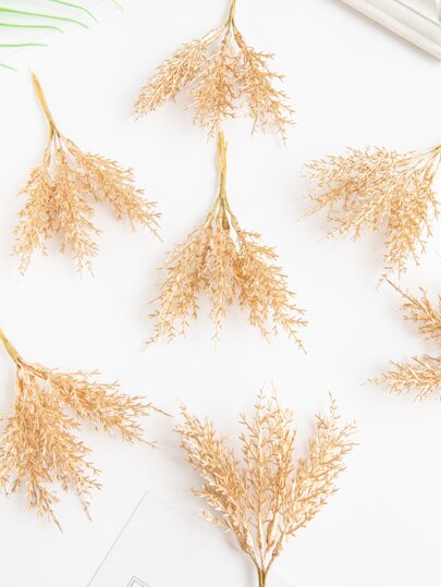 1 Bouquet (6 Heads) Of Artificial Plants, Mini Reed Bouquet, DIY Wreath Material, Bride'S Wrist Flower, Chest Flower, Head Flower Accessories, Wedding Decoration, Home Decoration, Valentine'S Day Gift, New Year Gift, Candy Box Packaging, Birthday Party Cake Decoration Materials, Valentine Day, Gift Gifts Graduation