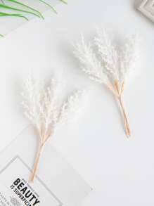 1 Bouquet (6 Heads) Of Artificial Plants, Mini Reed Bouquet, DIY Wreath Material, Bride'S Wrist Flower, Chest Flower, Head Flower Accessories, Wedding Decoration, Home Decoration, Valentine'S Day Gift, New Year Gift, Candy Box Packaging, Birthday Party Cake Decoration Materials, Valentine Day, Gift Gifts Graduation