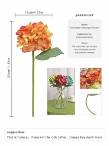 1 bông hoa cẩm tú cầu nhân tạo trang trí nhà cửa, quà tặng đám cưới, tiệc và lễ hội - màu xanh lá - Xem 2
