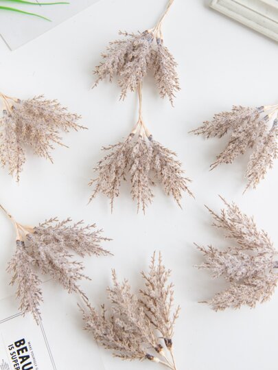 1 Bouquet (6 Heads) Of Artificial Plants, Mini Reed Bouquet, DIY Wreath Material, Bride'S Wrist Flower, Chest Flower, Head Flower Accessories, Wedding Decoration, Home Decoration, Valentine'S Day Gift, New Year Gift, Candy Box Packaging, Birthday Party Cake Decoration Materials, Valentine Day, Gift Gifts Graduation