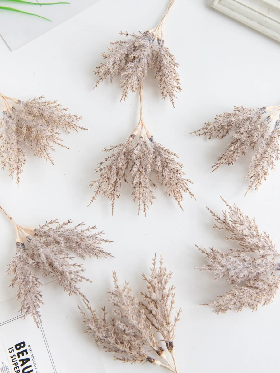 1 Bouquet (6 Heads) Of Artificial Plants, Mini Reed Bouquet, DIY Wreath Material, Bride'S Wrist Flower, Chest Flower, Head Flower Accessories, Wedding Decoration, Home Decoration, Valentine'S Day Gift, New Year Gift, Candy Box Packaging, Birthday Party Cake Decoration Materials, Valentine Day, Gift Gifts Graduation