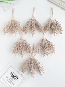 1 Bouquet (6 Heads) Of Artificial Plants, Mini Reed Bouquet, DIY Wreath Material, Bride'S Wrist Flower, Chest Flower, Head Flower Accessories, Wedding Decoration, Home Decoration, Valentine'S Day Gift, New Year Gift, Candy Box Packaging, Birthday Party Cake Decoration Materials, Valentine Day, Gift Gifts Graduation