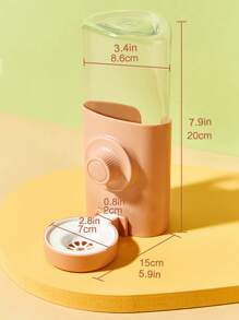 1pc Rabbit Water Dispenser, Automatic Refilling, Silent Operation, Large Capacity 600ml For Dutch Pigs, Hamsters, Guinea Pigs, Hanging Cage Drinking Bowl, Drinking Water Bottle Accessories - Multicolor - View 4