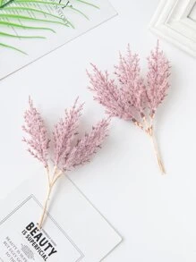 1束（6头）人造植物，迷你芦苇花束，DIY花环材料，新娘腕花，胸花，头饰，婚礼装饰，家居装饰，情人节礼物，新年礼物，糖果盒包装，生日派对蛋糕装饰，毕业礼物 - 中紫紅色 - 查看 3