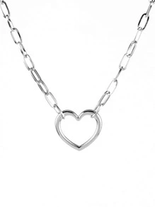 Collares de mujer con colgante de corazón de acero inoxidable, collar con cadena y colgante de corazones punk, joyería tipo gargantilla para el Día de San Valentín