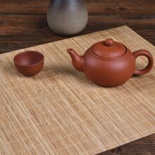 1 pieza Estera tejida de bambú de 40 cm * 1 m para decoración de mesa de té, mejor regalo - Café integral - Ver 5
