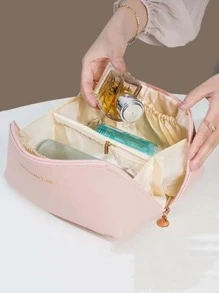 Túi đựng mỹ phẩm in chữ màu hồng, túi xách tay di động dùng khi đi du lịch, túi đựng đồ trang điểm, túi đựng đồ vệ sinh cá nhân, túi đựng mỹ phẩm dùng trong phòng tắm, khi đi du lịch, dùng trong ký túc xá sinh viên, quà tặng cho nữ, quà tặng cho mẹ, quà tặng Valentine, quà tặng cho phụ nữ, quà tặng cho bạn gái, quà tặng cho bạn gái - Hồng - Xem 7