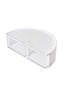 1入組弧形書桌多功能收納盒,塑膠辦公室化妝品和各種各樣收納,多功能收納容器 - 無色 - 查看 6