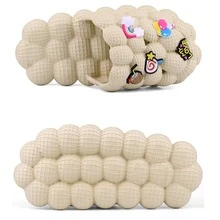 Bubble Slides for Kids Golf Ball Slides Boys Girls Funny Lychee Bubble Slipper Non-Slip Kids Beach Pool Bedroom Slippers Sandals - 米色 - 查看 6