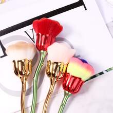 1 件装指甲刷玫瑰形长柄美甲刷修甲指甲抛光除尘除粉刷指甲工具 - 彩色 - 查看 4