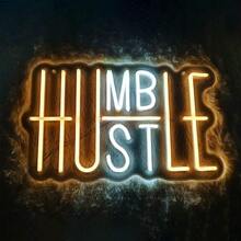 Hustle/Humble LED Neon Sign Neon Light,15.75''X9.84'' Modern Slogan Design For Home Room Office Wall Decor (Yellow&White Light ) - 黃色 - 查看 11